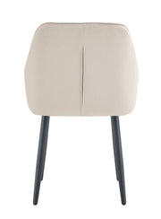 JADE CHAIR WITH BLACK METAL LEGS IN BEIGE VELVET.