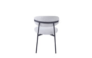 LULU CHAIRS WITH BLACK METAL LEGS IN GREY SERGE FABRIC.