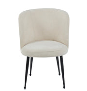 SILLAS SACHA CON PATAS DE METAL NEGRO Y ASIENTO BLANCO ROTO/BEIGE EN TELA CON EFECTO LINO.
