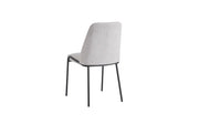 SILLA CALI CON PATAS DE METAL NEGRO Y ASIENTO BEIGE EN TELA EFECTO LINO