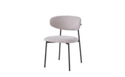 LULU CHAIRS WITH BLACK METAL LEGS IN MOCHA SERGE FABRIC.