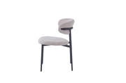 LULU CHAIRS WITH BLACK METAL LEGS IN MOCHA SERGE FABRIC.