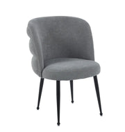 SILLAS SACHA CON PATAS DE METAL NEGRO Y ASIENTO ANTRACITA/GRIS OSCURO EN TEJIDO CON EFECTO LINO.