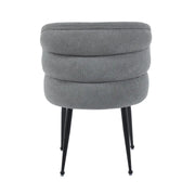 SILLAS SACHA CON PATAS DE METAL NEGRO Y ASIENTO ANTRACITA/GRIS OSCURO EN TEJIDO CON EFECTO LINO.
