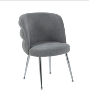 SILLAS SACHA CON PATAS DORADAS Y ASIENTO EN GRIS ANTRACITA/GRIS OSCURO EN TEJIDO CON EFECTO LINO.