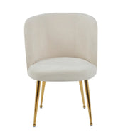 SILLAS SACHA CON PATAS DORADAS Y ASIENTO BLANCO ROTO/BEIGE EN TELA EFECTO LINO.