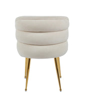 SILLAS SACHA CON PATAS DORADAS Y ASIENTO BLANCO ROTO/BEIGE EN TELA EFECTO LINO.
