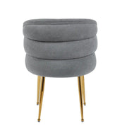 SILLAS SACHA CON PATAS DORADAS Y ASIENTO ANTRACITA/GRIS OSCURO EN TEJIDO CON EFECTO LINO.