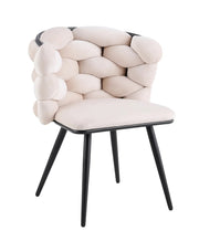 SILLAS LOLIPOP CON PATAS DE METAL NEGRO Y ASIENTO DE TERCIOPELO BEIGE.