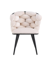 SILLAS LOLIPOP CON PATAS DE METAL NEGRO Y ASIENTO DE TERCIOPELO BEIGE.