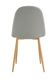 SILLAS ESCANDINAVAS CON PATAS DE MADERA EN TELA GRIS.