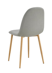 SILLAS ESCANDINAVAS CON PATAS DE MADERA EN TELA GRIS.