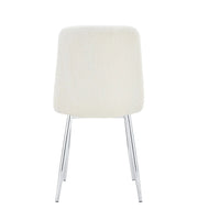 SILLAS ELISA CON PATAS PLATEADAS Y ASIENTO DE TELA TEDDY.