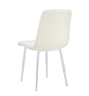 SILLAS ELISA CON PATAS PLATEADAS Y ASIENTO DE TELA TEDDY.