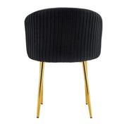 CARLITA CHAIRS IN BLACK VELVET AND GOLD LEGS.