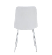 ELISA CHAIRS WITH SILVER LEGS AND GREY SERGE SEAT.