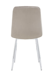 SILLAS ELISA CON PATAS PLATEADAS Y ASIENTO DE TERCIOPELO GRIS TOPO.