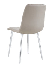 SILLAS ELISA CON PATAS PLATEADAS Y ASIENTO DE TERCIOPELO GRIS TOPO.