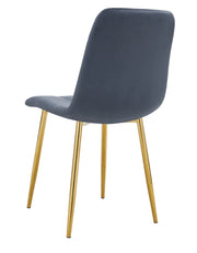 ELISA CHAIR WITH GOLD LEGS IN ANTHRACITE/DARK GREY VELVET SEAT.