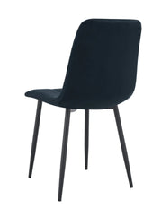 ELISA CHAIR WITH BLACK METAL LEGS IN BLACK VELVET.
