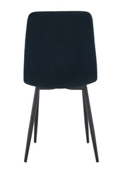 ELISA CHAIR WITH BLACK METAL LEGS IN BLACK VELVET.