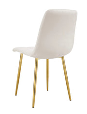 ELISA CHAIR WITH GOLD LEGS IN BEIGE VELVET.