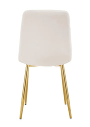 ELISA CHAIR WITH GOLD LEGS IN BEIGE VELVET.