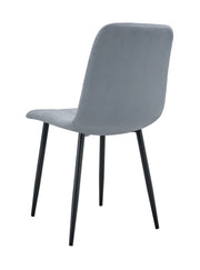 ELISA CHAIR WITH BLACK METAL LEGS IN GREY VELVET.