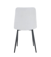 ELISA CHAIR WITH BLACK METAL LEGS IN SERGE GREY VELEVT.