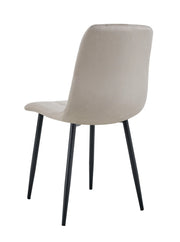 SILLA ELISA CON PATAS DE METAL NEGRAS EN TERCIOPELO TOPO.