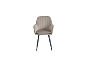 SILLAS KANVAS CON PATAS DE METAL NEGRO EN TERCIOPELO GRIS TOPO. DIMENSIONES 41X45X80CM