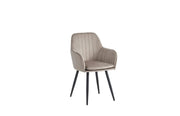 SILLAS KANVAS CON PATAS DE METAL NEGRO EN TERCIOPELO GRIS TOPO. DIMENSIONES 41X45X80CM