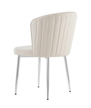 DIANA CHAIRS IN SILVER FEETS WITH BEIGE VELVET SEAT.