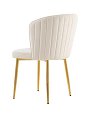 SILLAS DIANA CON PATAS DORADAS Y ASIENTO DE TERCIOPELO BEIGE.