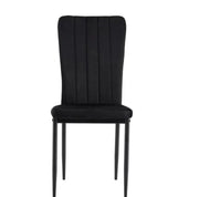 SILLAS PONY CON ASIENTO DE TERCIOPELO NEGRO Y PATAS DE METAL NEGRO.