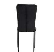 SILLAS PONY CON ASIENTO DE TERCIOPELO NEGRO Y PATAS DE METAL NEGRO.