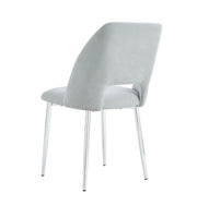 AVA CHAIRS WITH SILVER LEGS AND GREY SERGE FABRIC.MEASURING 50X45X81.5CM