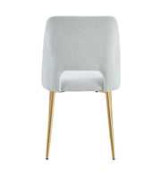 SILLAS AVA CON PATAS PLATEADAS Y TAPIZADO EN SARGA GRIS. MEDIDAS: 50X45X81.5CM