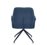 LUTETIA CHAIRS WITH BLUE TOP AND BLACK METAL FEETS ROTATING 360º.MEASURING 64X43X90CM