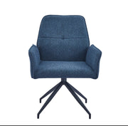 LUTETIA CHAIRS WITH BLUE TOP AND BLACK METAL FEETS ROTATING 360º.MEASURING 64X43X90CM
