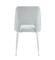 AVA CHAIRS WITH SILVER LEGS AND GREY SERGE FABRIC.MEASURING 50X45X81.5CM