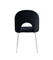 TEDDY CHAIRS IN BLACK VELVET AND SILVER FEETS.MEASURING 49X45X86CM