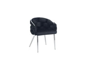 SILLONES DE DISEÑO BALÓN EN TERCIOPELO NEGRO Y PATAS PLATEADAS.