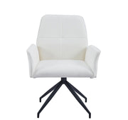 SILLAS LUTETIA CON PIES DE METAL BLANCO ROTO-BEIGE Y NEGRO, GIRATORIAS 360º. MEDIDAS 64X43X90CM.