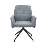 LUTETIA CHAIRS WITH DARK GREY AND BLACK METAL FEETS ROTATING 360º.MEASURING 64X43X90CM