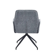 LUTETIA CHAIRS WITH DARK GREY AND BLACK METAL FEETS ROTATING 360º.MEASURING 64X43X90CM