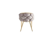 BALLON DESIGN CHAIRS WITH GOLD AND TAUPE FINISH.