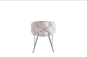 BALLON DESIGN CHAIRS WITH SILVER AND BEIGE FINISH.
