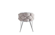 SILLAS DE DISEÑO BALÓN CON ACABADO PLATEADO Y GRIS-TOPO.