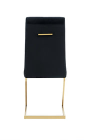 COCOMAT CHAIRS WITH GOLD FINISH AND QUILTED BLACK VELVET.MEASURING 40.5X41.5X108CM